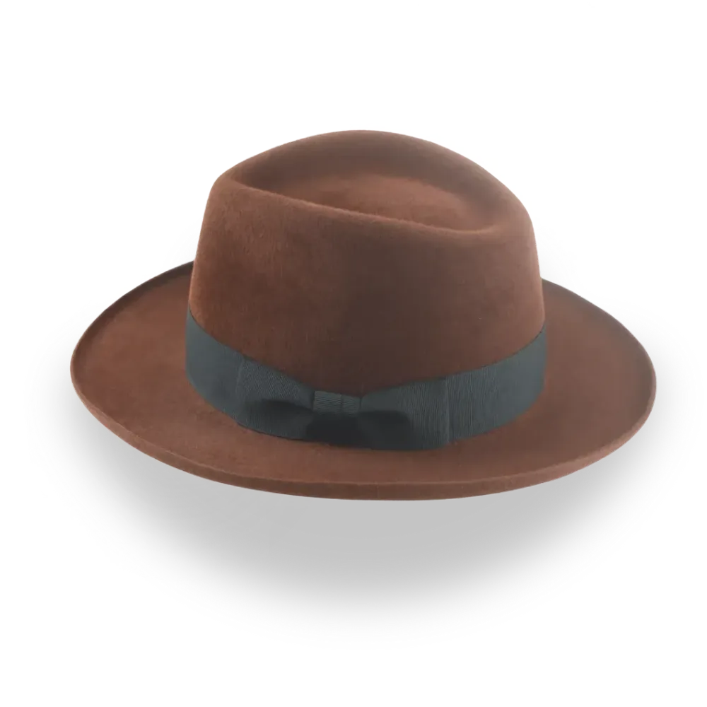Fedora en velours brun à bord roulé | Le Chronicle Agnoulita Hats