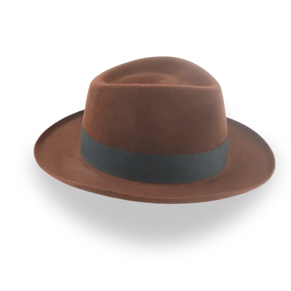 Fedora en velours brun à bord roulé | Le Chronicle Agnoulita Hats