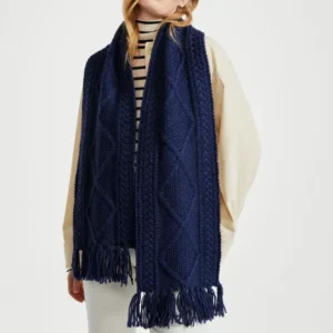 Écharpe Kinard Aran - Bleu marine Aran Woollen Mills