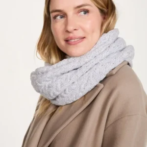 Écharpe tour de cou Newport Aran Cable - Gris plume Aran Woollen Mills