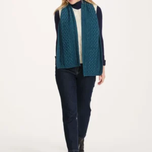Écharpe tressée Kilconnell Aran - Mer d'Irlande Aran Woollen Mills