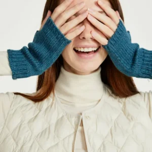 Mitaines sans doigts Kilmeena Aran - Bleu sarcelle Aran Woollen Mills