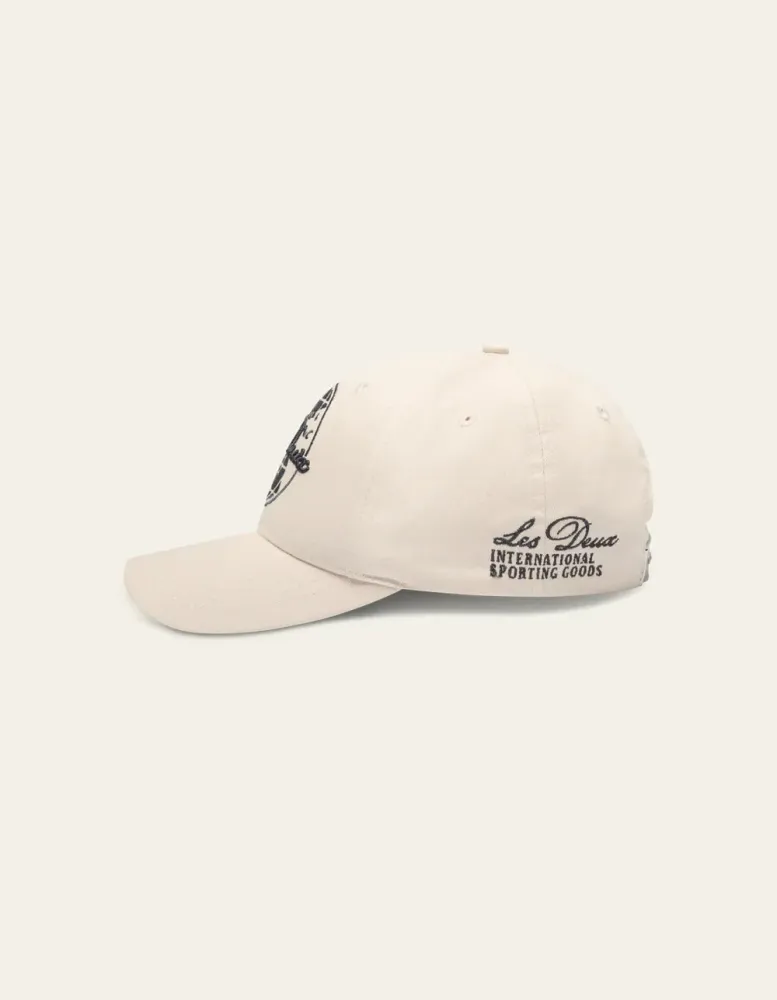 LES DEUX - Globe Logo Baseball Cap Ivoire