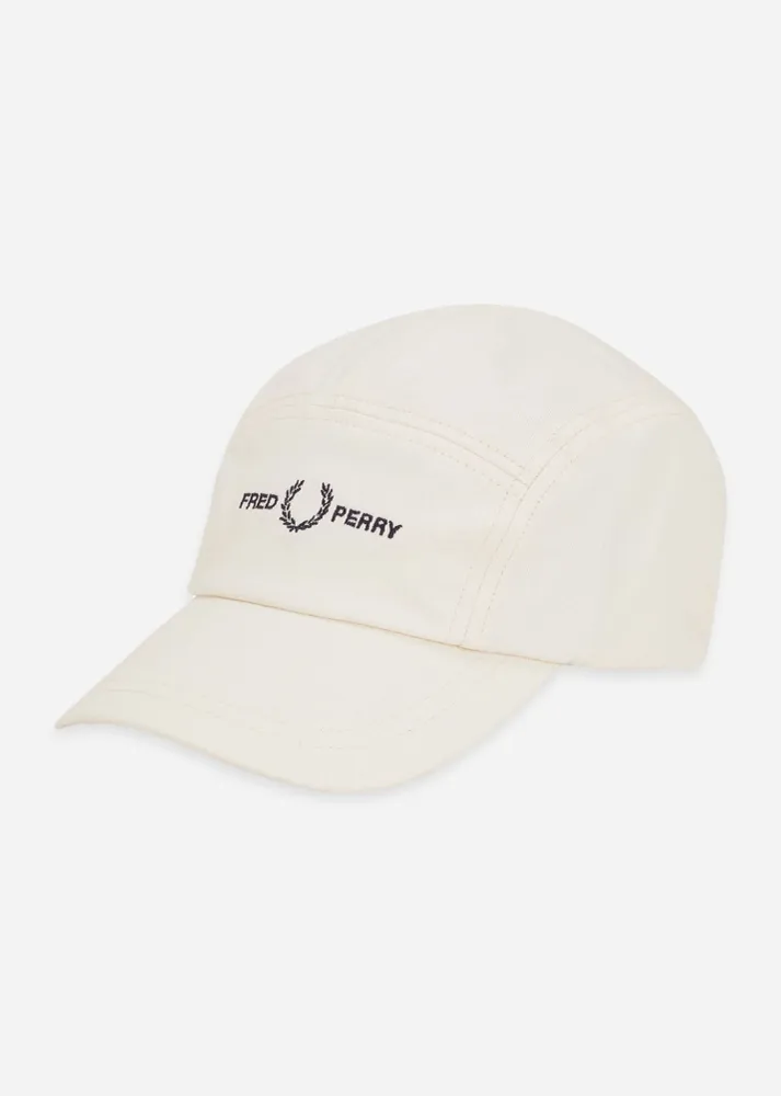 5 panel flap twill cap - ecru