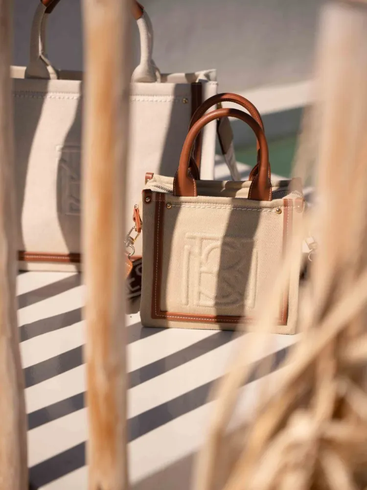Mini cabas Harmini - Lin et Cognac