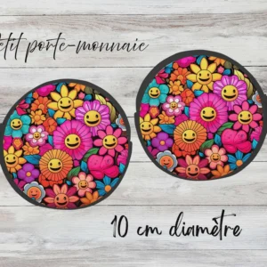 ✨ Petit porte-monnaie sublimé – fleuris sourire
