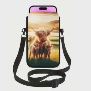 📱 Sac à cellulaire sublimé – Vache et bébés