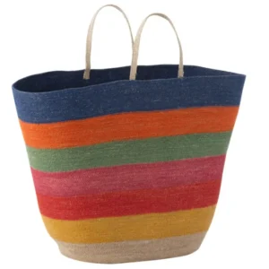 Tas/Mand Regenboog Strepen Zeegras Mix